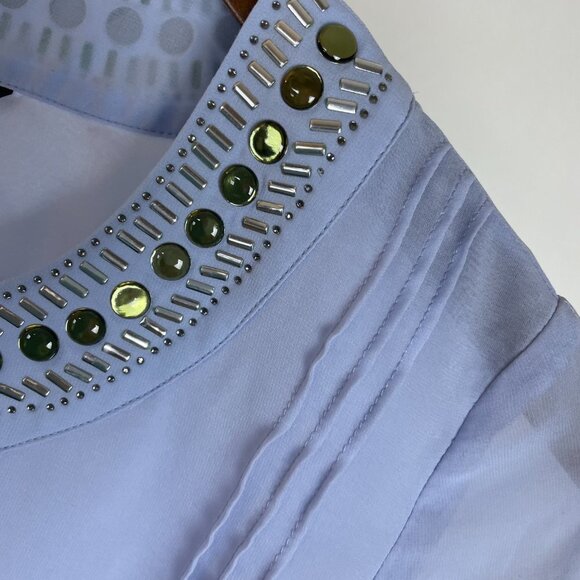 Victoria's Secret Light Blue Studded Boho Chic Sheer Ethereal Blouse Small - Picture 6 of 8